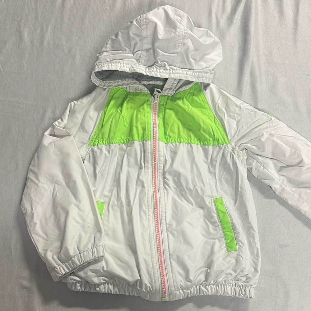 ⭐️ Tommy Hilfiger White Jacket with Neon Green Trim